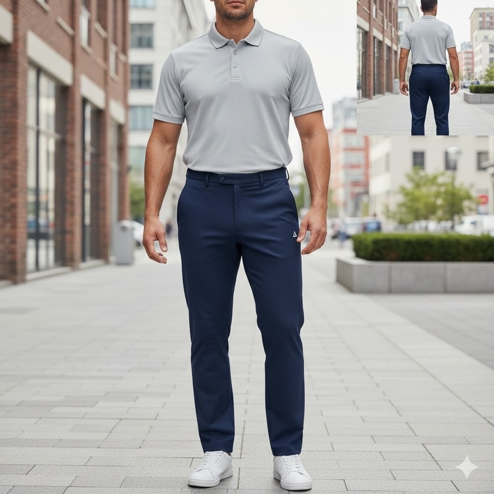 Reebok Navy Tapered Fit‎ Anchor & Pkt Pant Mens 44x32 Moisture Management